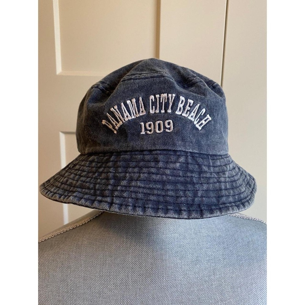 Panama City Hat Cap Beach Bucket Coastal Lucky 7 OS Unisex Embroidered